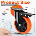 QNCZ Caster Wheels, 5 Inch Heavy Duty Casters Set of 4, Silent Industrial Casters Load 2600lbs, Swivel Casters for Furniture, Workbench and Cart Wheels