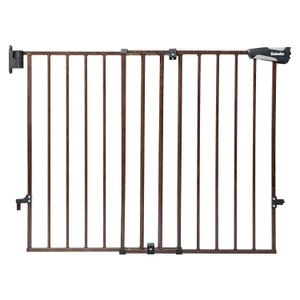 Babelio No Bottom Bar Baby Gate, 28" H x 26-43" W, Black Wood Pattern