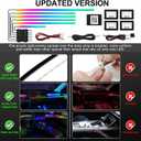 Acrylic Interior Car LED Strip Light with Wireless APP, RGB Dreamcolor 6 in 1 with 175 inches 593 LEDs Fiber Optic Ambient Lighting Kits, 16 Million Colors Sound Active Function Car Neon Lights
