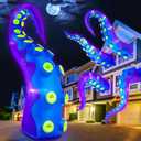 1PCS 14FT Giant Halloween Inflatables Octopus Tentacles, Huge Halloween Decorations Outdoor Build-in LED Lights Vivid Spooky Blow Up Yard Decoration Large Blowups Holiday Lawn Party Yard -Style D