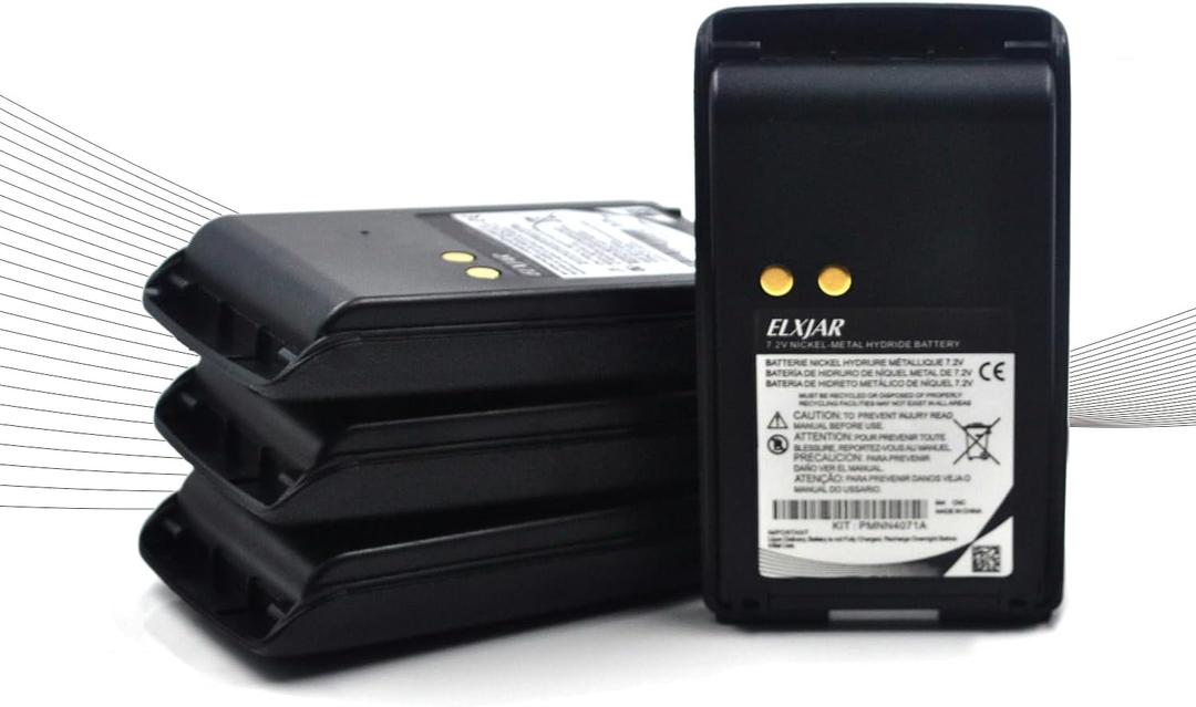 (4-Pack) 7.2V 1500mAh Ni-MH Battery Replacement for Motorola Mag One BPR40 A8 Radios PMNN4071 PMNN4071A PMNN4071AR Walkie Talkie with Belt Clip