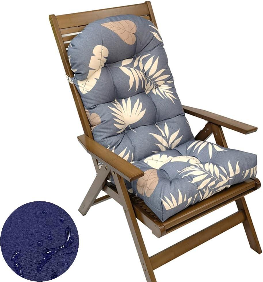 Waterproof Adirondack & Rocking Chair Cushion Indoor and Outdoor High Back Patio Cushions with Ties 43.3 X 19.7 Inch(Without Chair) (1, Leaf)