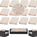Outdoor Cushion Covers Set,12PCS Patio Furniture Couch Seat Slipcovers, Replacement for Sofa Sectional Chair(CoverOnly)