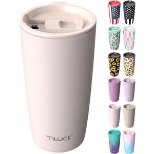 TILUCK 20 oz Tumbler with Lid, Vacuum Insulated Stainless Steel Coffee Mug, Double-Walled Travel Tumbler for Hot and Cold Drinks(SakuraPink, 20oz)