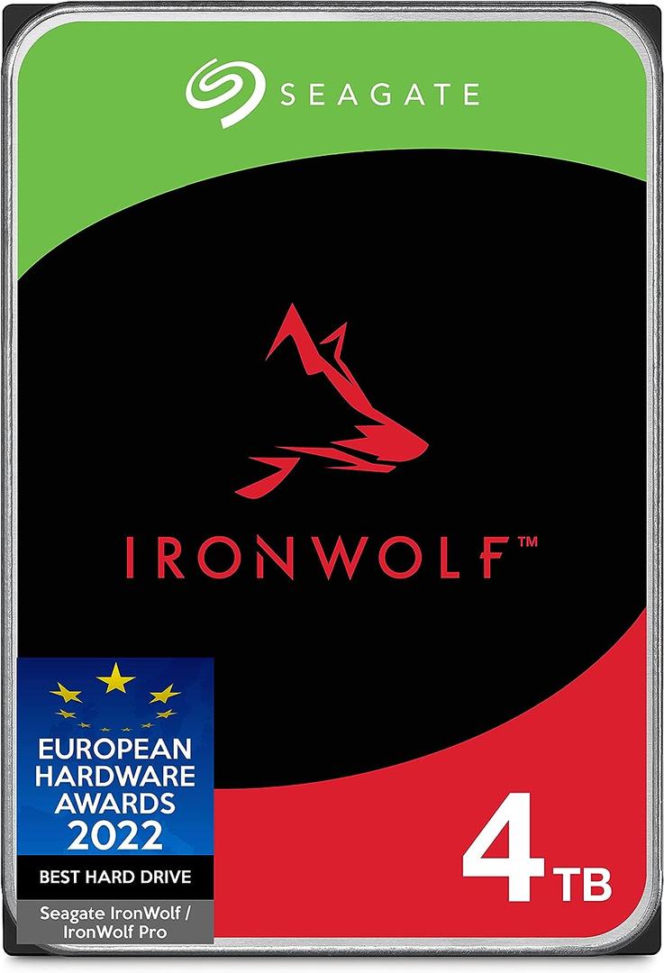 Seagate IronWolf 4TB NAS Internal Hard Drive HDD CMR 3.5 Inch SATA 6Gb/s 5900 RPM 64MB Cache for RAID Network Attached Storage Frustration Free Packaging (ST4000VNZ08)