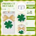 4 Pcs St. Patrick's Day Votive Candle Holders Shamrock Table Decoration St. Patrick's Day Wooden Shamrock Candle Centerpieces Luck Tea Light Holders for Irish Home Office Party