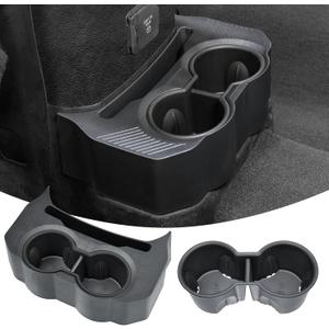2-in-1 Jeep Rear Cup Holder with Removable Anti-Slip Pad and Dual Drink Tray, Floor Console Mounted Organizer with OEM-Style Fit, Easy to Install, Compatible with Jeep JL JLU & Gladiator JT 20182026