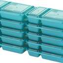 GoodCook Meal Prep Rectangle Two Compartment 20-Piece, Teal, Made without BPA