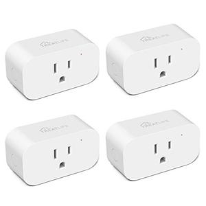 TREATLIFE 4 Pack Smart Plugs That Work with Alexa and Google Home, 7 Day Heavy Duty Programmable Timer, 1800W 15A WiFi Smart Outlet, Child Lock, Vacation Mode, Reliable WiFi Connection