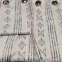 100% Boho Blackout Curtains 63 Inches Long for Bedroom, Black on Beige Patterned Bohemian Curtains for Living Room, Geometric Striped Thermal Insulated Window Drapes Gromment Top 2 Panels