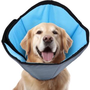Dog Cone Collar for Dogs After Surgery Extra Long, Adjustable Comfy Dog Elizabethan Pet Collar Cone for Large Dogs Anti-Lick Protective Wound (S (Neck Girth:9.1-10.7in), Blue)