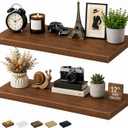 RICHER HOUSE 12 Inch Deep Floating Shelves, 36 Inch Long Wall Shelf, Walnut