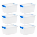 4.3 Qt. Plastic Storage Bins with Lids, Clear Containers, Latching Totes 6Pk