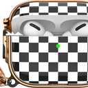 Maxjoy for AirPods Pro 3rd Generation Case with Lock, Cute AirPods Pro 3 Case Locking Protective Hard AirPod Pro 3 Cover for Women Men with Keychain for Airpod Pro 3rd Gen Cover 2025 (White + Black)