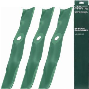 UDC Parts UC22009 Mower Blades Replacement for John Deere 48 Inch 325 335 345 M145476 M127500 M127673 X300 X304 X310 X500 X540 X570 X580 X584 GX255 GX325 GX335 Ztrak ZeroTurn Z325E / 3 Pack High Lift