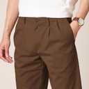 Amazon Essentials Men's Classic-Fit Wrinkle-Resistant Pleated Chino Pant (Available in Big & Tall) (Brown)