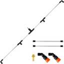 4 Nozzles Metel Boom Wand with 1/4" and 3/8" Brass Fitting, Sprayer Boom Equipped with Two Types Nozzles, Durable Metal Rods, Wide-Coverage Agricultural & Lawn Spray Attachment for Tractors/UTVs (Silver)