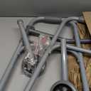 Medline Lightweight Folding Walkers for Seniors, Adults with 5 Wheels, Steel Frame Supports up to 400 lbs.