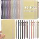 Fulmoon 30 Set Small Spiral Notebooks A6 with Pens Bulk, Multicolor 4" x 6" Pocket Notebooks Mini Lined Journals 50 Sheets for Back to School Supplies Students Rewards Office Gifts (Soft Pastels)