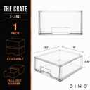 BINO | Stackable Storage Drawers, X-Large - Clear | THE CRATE COLLECTION | Storage Bins With Drawers | Bathroom Organizers | Under Sink Organizer | Vanity Cabinet Home Organization
