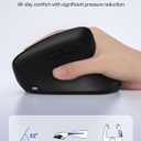 TECKNET Ergonomic Mouse, Wireless Vertical Mouse, 4800 DPI, Rechargeable Bluetooth Mice for Carpal Tunnel Right Hand, 3-Device Connectivity for Laptop, PC, MacBook, Black