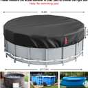 LXKCKJ 6 Ft Round Pool Cover, Solar Covers for Above Ground Pools, Stock Tank Pool Covers Protector with Accessories, Round Hot Tub Cover Ideal for Waterproof and Dustproof (Black)