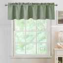 Chyhomenyc Sage Green Valance for Windows, Faux Linen Slub Textured Semi Sheer Small Window Valance Curtain for Kitchen Bathroom Cafe Laundry Basement, 60Wx14L inch, 1 Piece