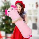 Plush Axolotl Toy Stuffed Animal Axolotl Toy Pillow Body Pillow Gift for Kids and Girls (Pink,110cm/43.3in)