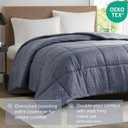 Urban Habitat Twin Comforter Set, Cozy Soft Jersey Knit Bedding, Box Quilting & Heathered Design, Cool to Touch, Lightweight All Seasons Down Alternative Bed Set, Twin/Twin XL Navy 3 Piece