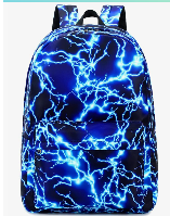 Boy School Backpack Elementary Middle Lightning Bookbag Laptop Teenager Waterproof Lightweight 17 Inches (1-Blue)
