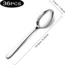 Pleafind 36 Pieces Teaspoons Set (6.2 inch), Spoon Silverware, Stainless Steel Tea Spoons, Mirror Polished Small Teaspoon, Dessert Spoons for Home, Kitchen, Restaurant, Dishwasher Safe