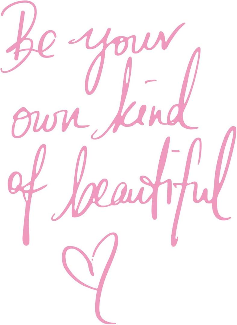 Be Your Own Kind of Beautiful Vinyl Wall Decals Sayings Pink Art Lettering Wall Stickers Decor Wallpaper for Girls Women Bedroom Living Room Background Home Decoration