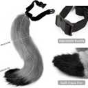 COSYEARS Faux Fur Fox Wolf Tail Animal Dog Furry Tails for Halloween Party Cosplay Accessory (Red)