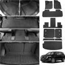 Floor Mats Compatible with 2018-2023 (Fit 2024 Traverse Limited) Chevrolet Traverse Cargo Liner Mat Back Seat Cover 7 Seat 2023 Chevy Traverse Accessories (Trunk Mat+Backrest Mats+Floor Mats)