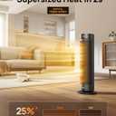DREO Space Heater for Large Room, 23 Inch Electric Heaters for Indoor Use, 8 Safe Protection Tower, 70° Oscillation, PTC Ceramic with Thermostat and Remote, Quiet, 12H Timer, Bedroom, Office