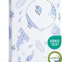 Pack and Play Mattress,Dual Sided Premium Memory Foam Pack N Play Mattresses for Baby 38"x26" Breathable Mattress for Pack N Play with Washable Soft Cover (Sea Blue)