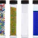 BENECREAT 30 Pack 0.85oz Clear Plastic Tube Bead Containers Liquid Containers with Black Screw-Top Lid & Cylindrical Bottom, Easy to Stand and Place (Diameter 0.78"/ Length 4.13")