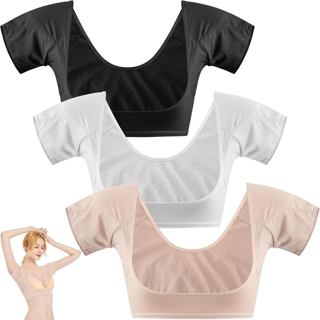 Zhanmai 3 Pcs Underarm Sweat Vest Armpit Sweat Proof Pads for Under Armpits Underarm Proof Pads for Women (M)