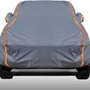 KEYOOG Universal Waterproof Heavy Weight Full Car Covers, Fit SUVs, All Weather, Outdoor Full Cover Weatherproof UV Sun Protection Snow Dust Storm Resistant with PEVA Cotton, Fit Length 178"-189" (grey)