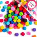 Adeweave 1 Inch 300 Pom poms Soft and Fluffy Craft Pom Pom Balls Multicolor Craft Supplies Pompoms for Arts and Crafts in a Reusable Box, Large Puff Ball Ideal for DIY and School Activities