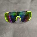 Kush Mens Exposed Mirror Lens Racer Shield Plastic Sunglasses