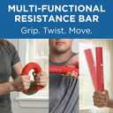 THERABAND FlexBar Resistance Bar, Light, Red Flex Therapy Bar for Physical Therapy, Wrist & Forearm Exercise Equipment, Non Slip Grip, Compact Design