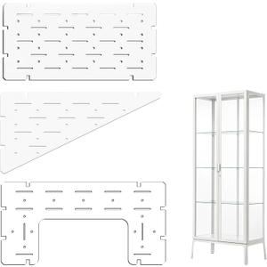 Acrylic Shelves for IKEA Milsbo Tall Greenhouse Cabinet- 8mm Thick, Clear Acrylic Plant Corner Shelves Compatible with Tall IKEA Milsbo Glass Cabinet - 3 Pack Combo Set