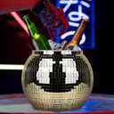 Disco Ball Ice Bucket Beverage Tubs Disco Ball Cup for Parties Large Retro Drink Bucket for Beer Cocktail Wine Champagne Cold Drinks, Disco Party Supplies Bar Cart Decor (Gold)
