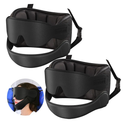 Airplane Pillow, Travel Pillows for Airplanes with Sleep Eye Mask, 360° Airplane Pillow for Long Flights, Car Road Trip, Car Headrest, Stop Bobblehead, Combo with Chin Strap,2-Pack Black