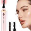 Heated Eyelash Curler, 10s Fast Heating 3 Temp Settings, Eye Lash Curler Heat with Eyelash Comb, Quick Natural Curling Eye Lashes,Natural Curling 24H for Women - Pink