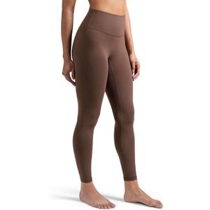 Colorfulkoala Dreamlux No Front Seam Leggings for Women 25"/28" Inseam, High Waisted Buttery Soft Yoga Pants (Large, Cocoa)