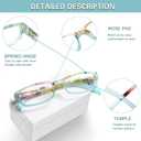 Kerecsen Reading Glasses 5 Pairs Fashion Ladies Readers Spring Hinge with Pattern Print Eyeglasses for Women (Mix Color -8, 3.50)