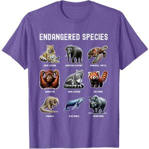 Endangered Species Educational Wildlife Conservation Gift T-Shirt S