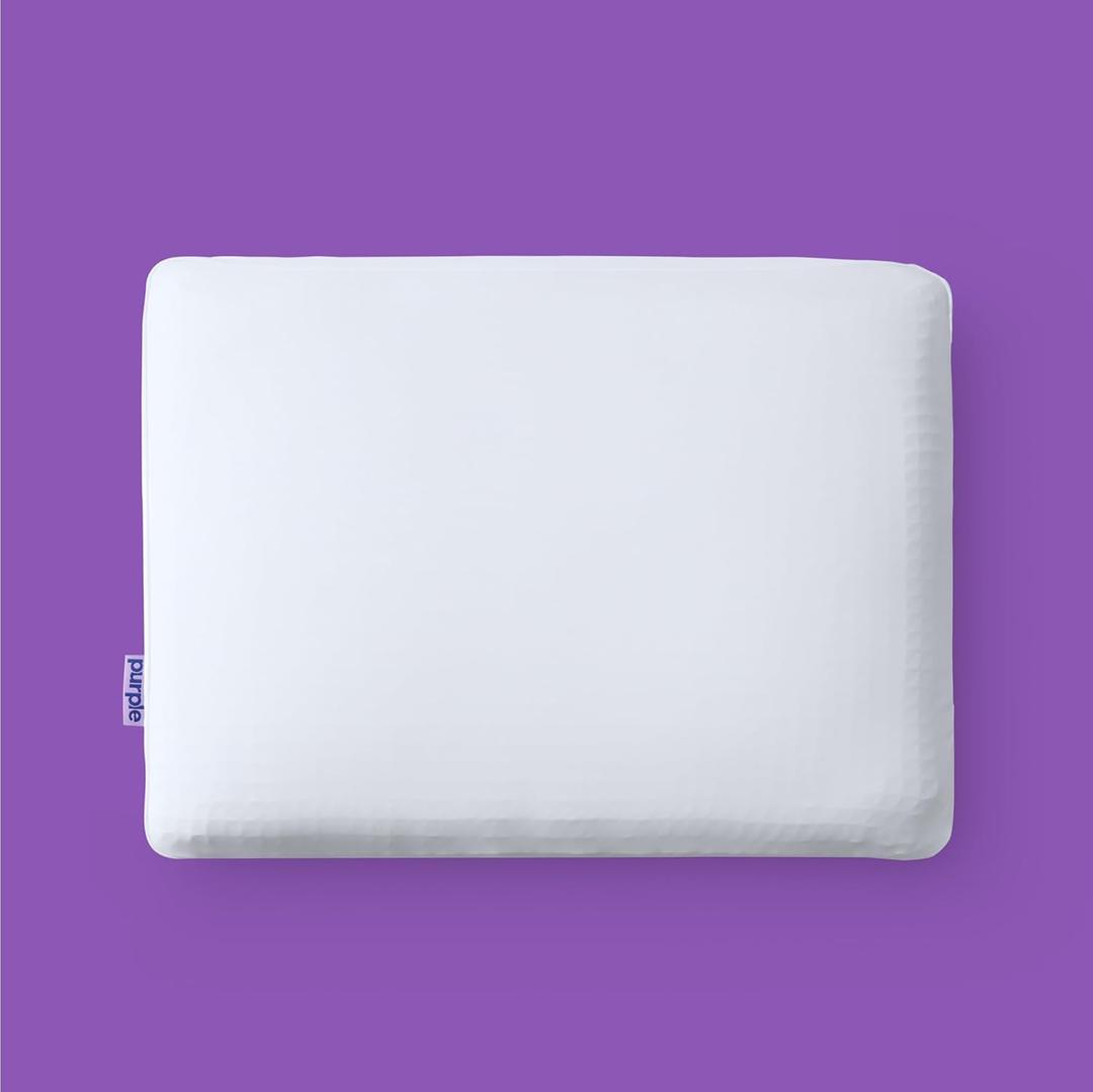 Purple DreamLayer Pillow - Standard Size, Multi-Layered GelFlex Grid & MicroAir Foam for Support & Pressure Relief - Customizable Height with Removable Foam Booster Layers